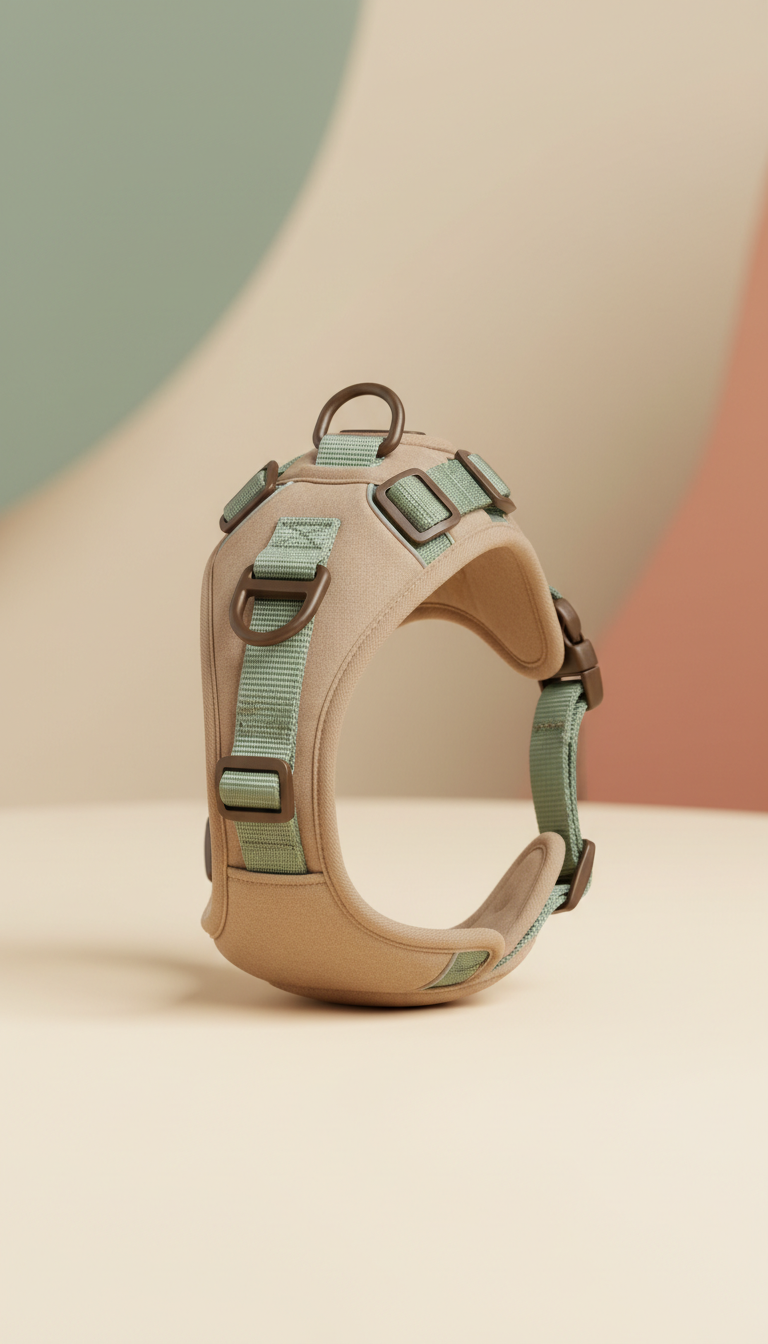 Performance-Fabric Dog Harness Matte Hardware