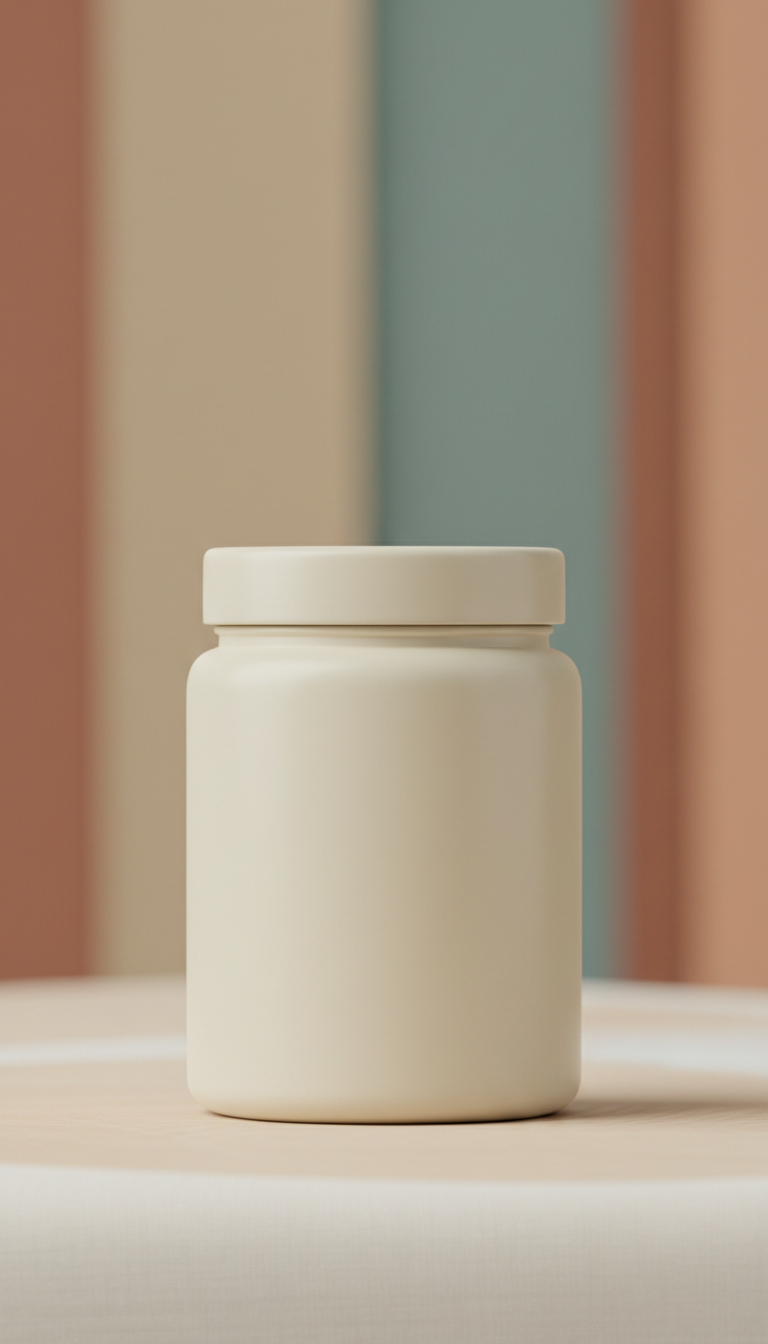 Matte-Finish Nutritional Supplement Jar